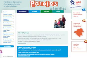 Capture d'écran de la page d'acceuil du site