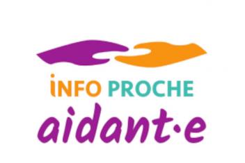 Visuel info proche aidant.e. Le Logo est représenté par deux mains qui se joignent.